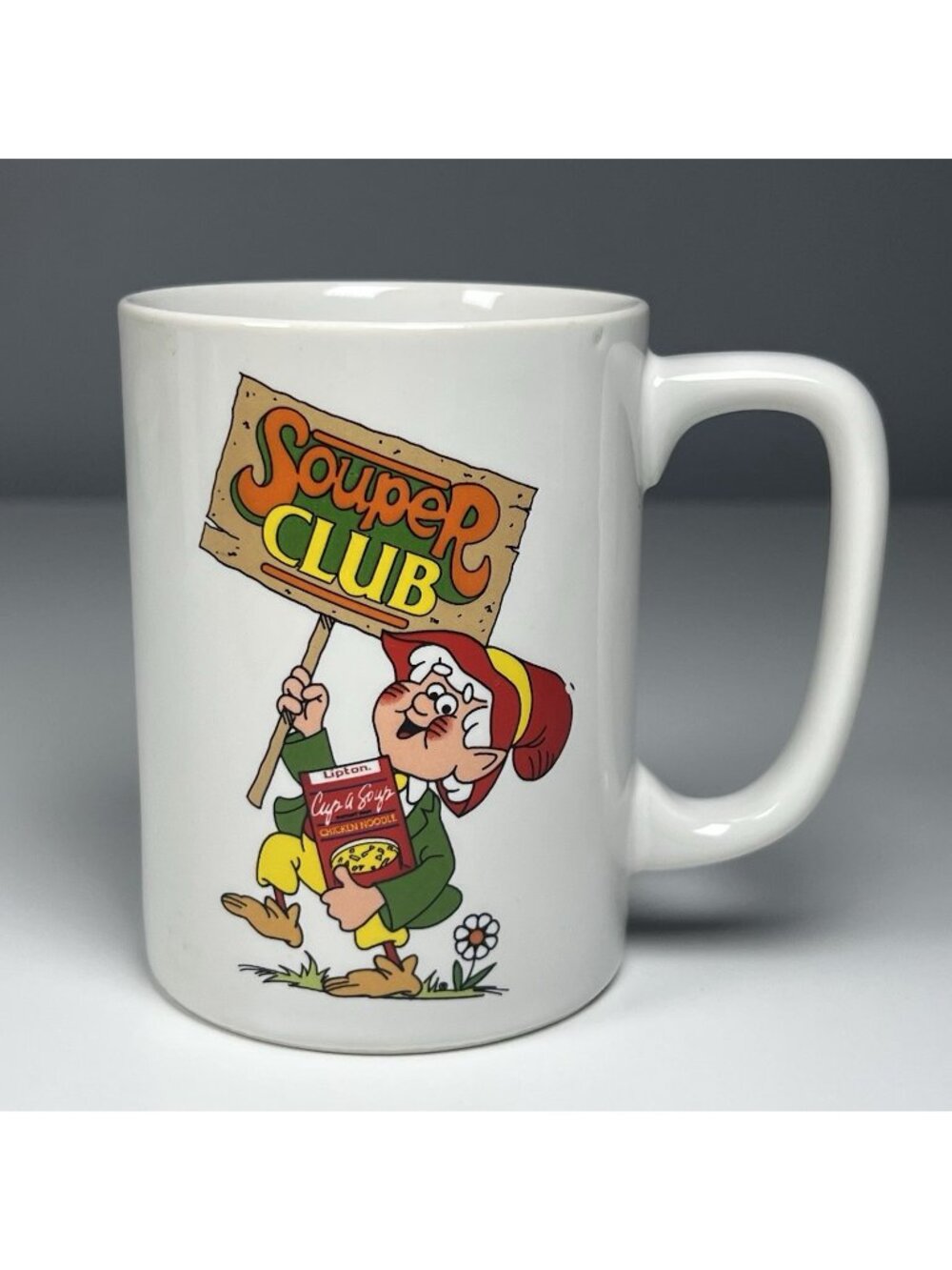 Vintage Lipton Soup Coffee Cup Keebler Souper Club Monogrammed LISA Mug Elf